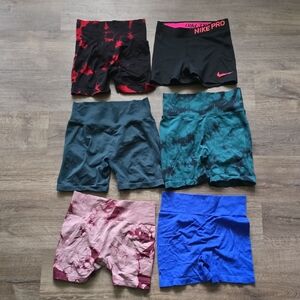 Women's Gym Shorts Bundle Of 6 Small/Medium